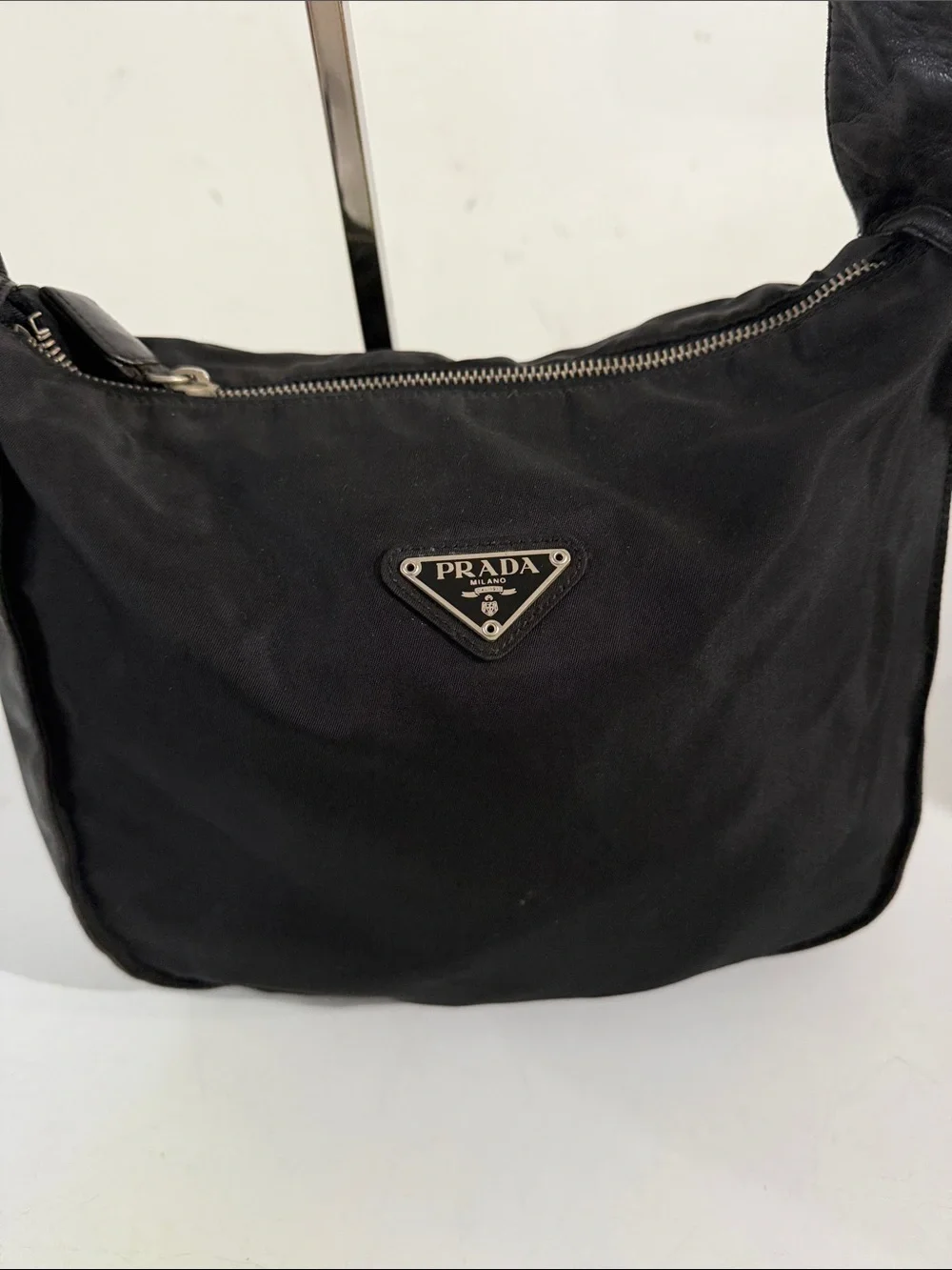 Prada Black Nylon Messenger Bag with Adjustable Strap